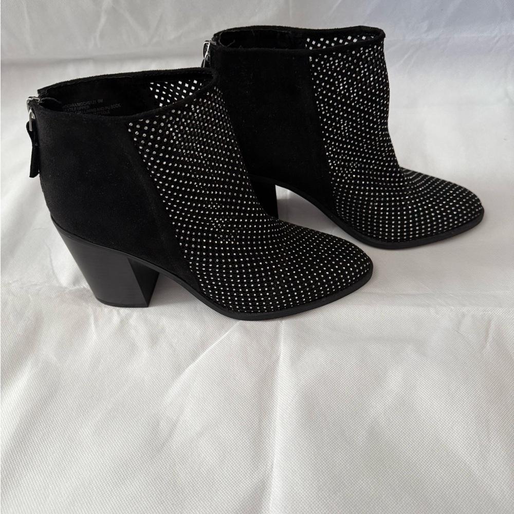 Marc Fisher Black Studded Ankle Boots